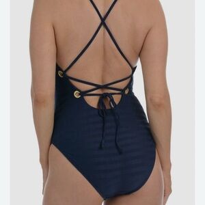 La Blanca Navy Blue One-Piece Swimsuit